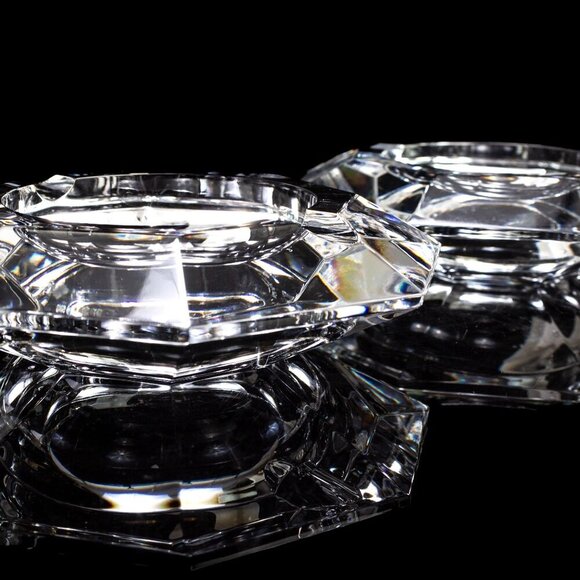 Crystal Ashtrays | Beautiful Set from Val St. Lambert | Elegant Home Decor - Picture 10 of 11